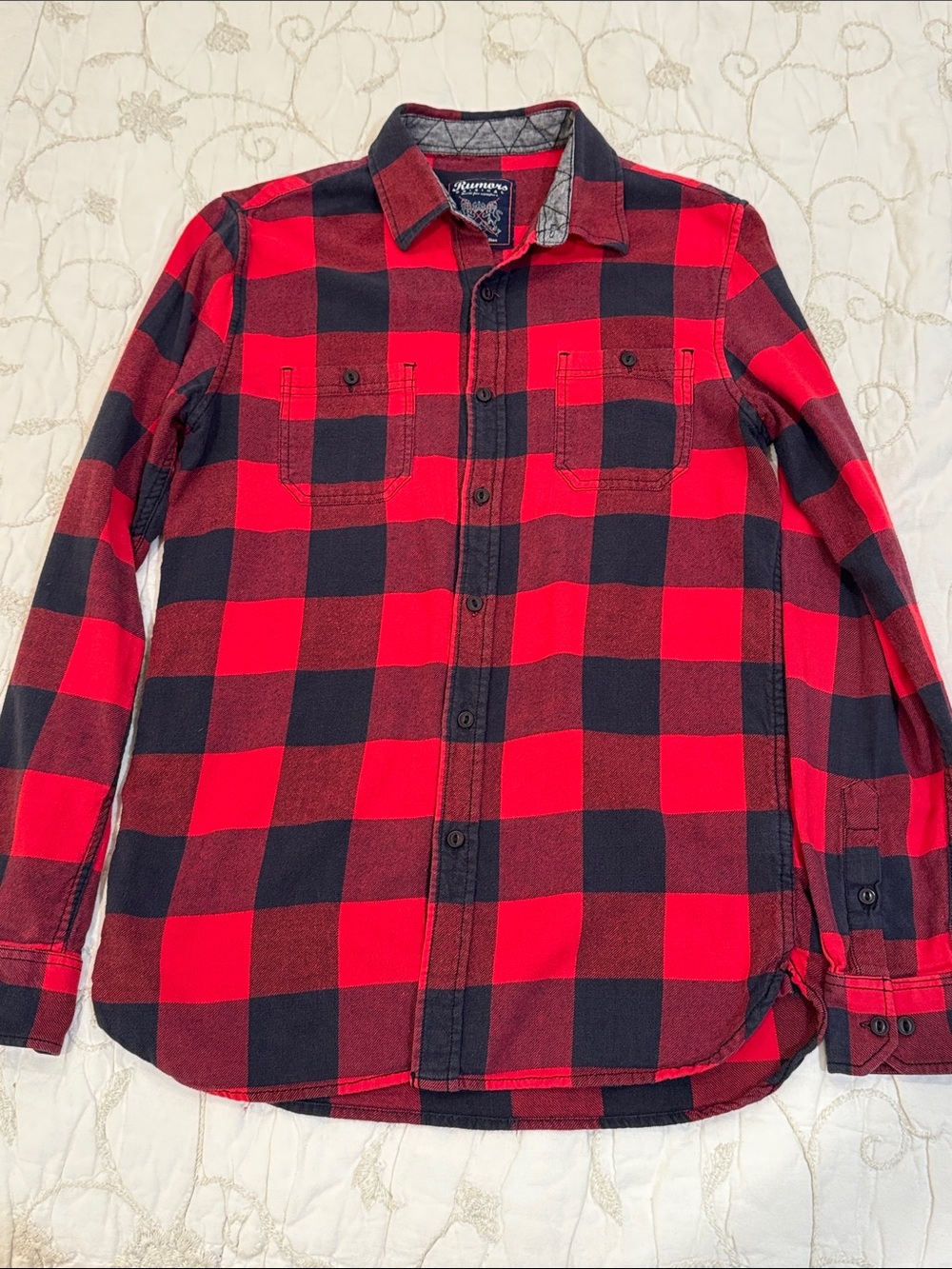 Women’s Red & Black Plaid Button-Down Shirt